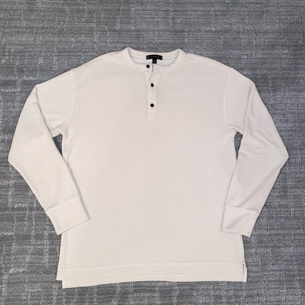 Banana Republic Henley Sweater Cream Men’s Medium